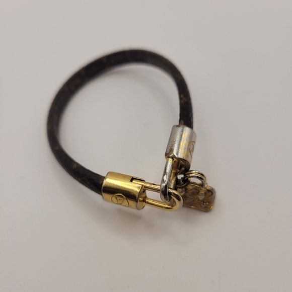Louis Vuitton Lock Bracelet Monogram Alma Gold Brown Bracelet - Picture 2 of 4